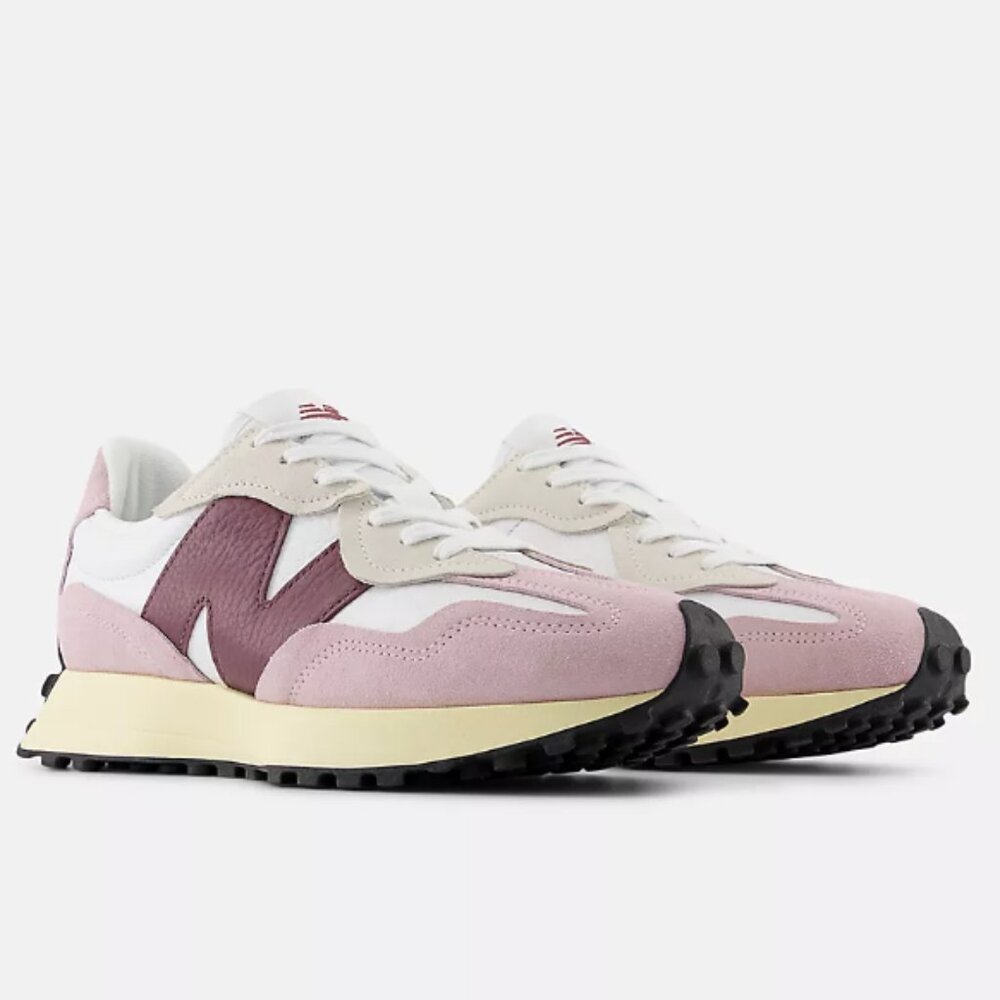New Balance Women's White Pink and Maroon Retro Runners - Picture 8 of 10